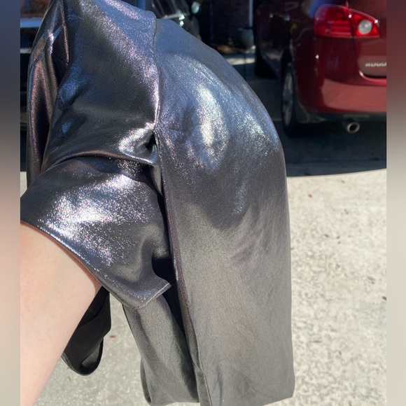 ZARA ASYMMETRIC SILVER METALLIC TOP XS/NWT - Picture 12 of 14